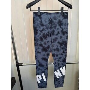 Women’s PINK Victoria Secret Yoga Leggings Blue Tie Dye Size Medium